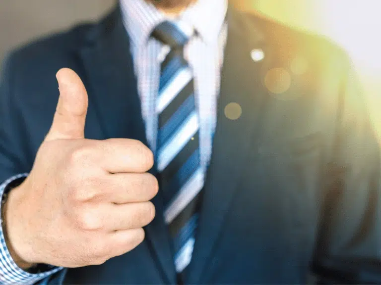 approved credit report with thumbs up success
