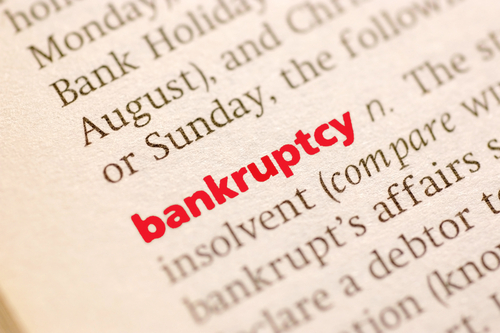 bankruptcy in red