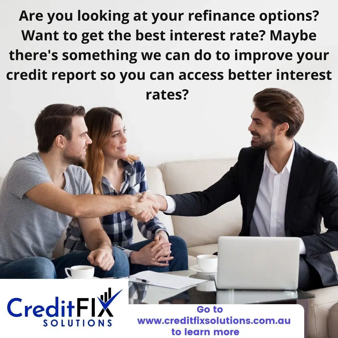 A smiling couple shaking hands with a professional financial consultant from Credit Fix Solutions to discuss refinancing options and credit report improvement.