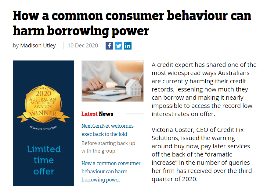 Our CEO Victoria Coster warns about consumer behaviours that are damaging our credit reports