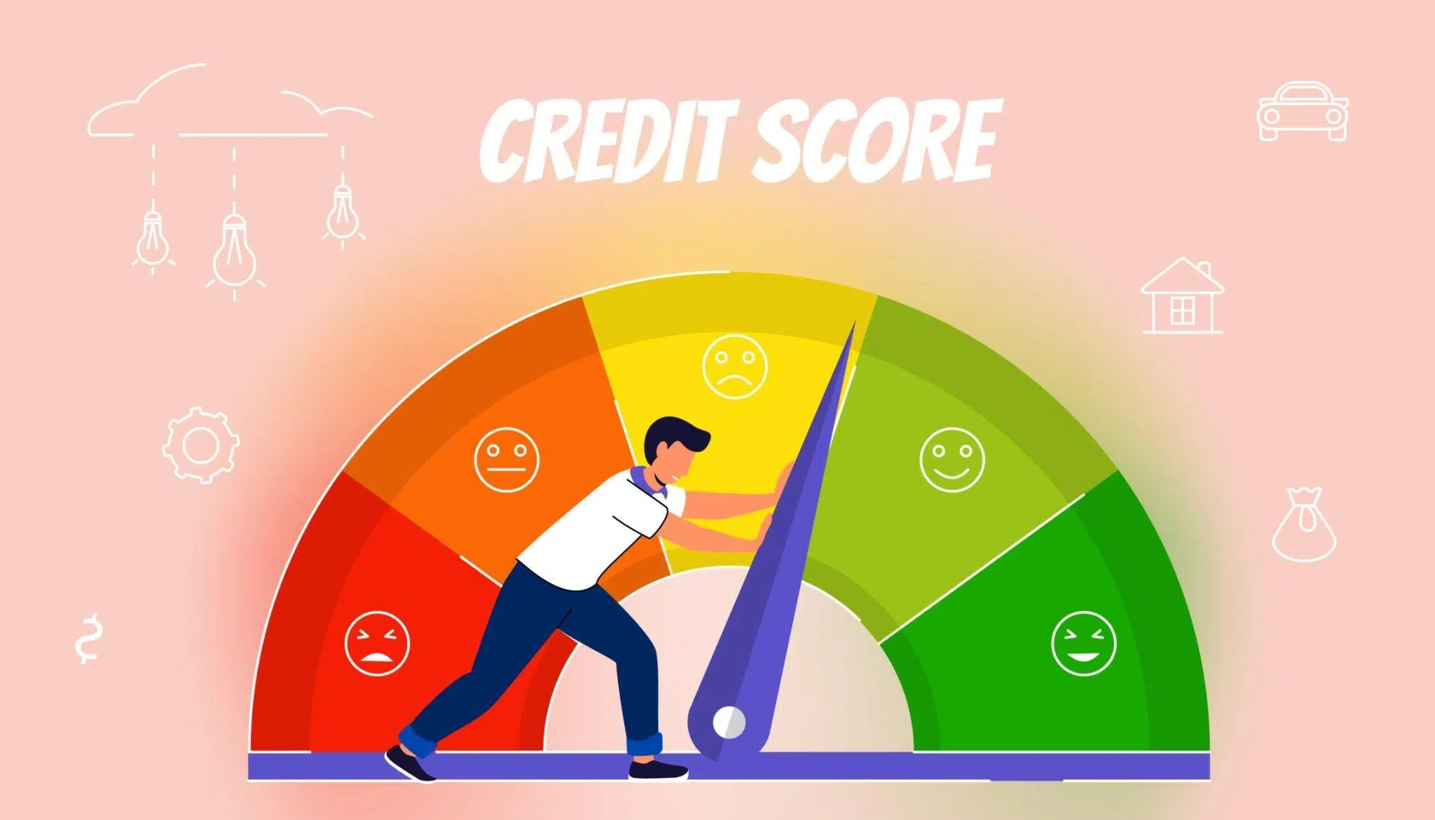 credit score meter illustration